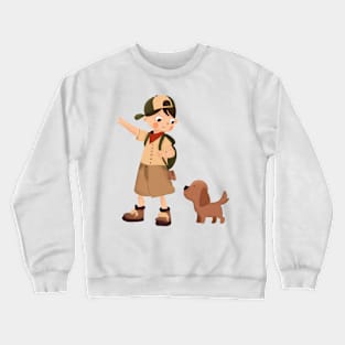 The Boy and His Faithful Canine Companion Crewneck Sweatshirt